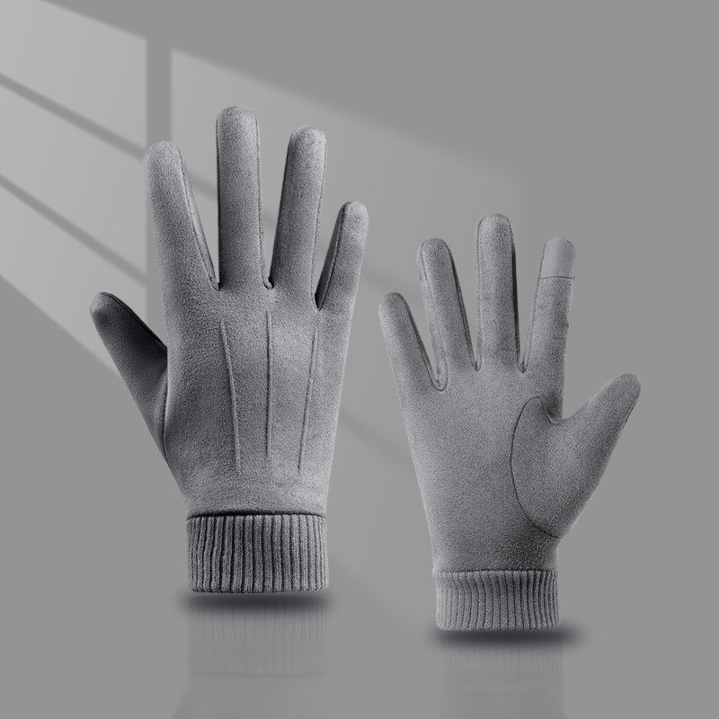 New suede gloves with warm touch screen and anti cold riding gloves in winter custom gloves 4