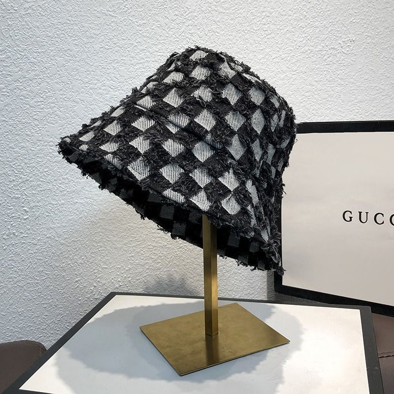 Unisex New Design Grid Bucket Hat - Trendy Versatile Sun Shade for Summer Outdoor UV Protection 5