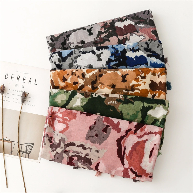 Custom All Seasons Leaf Colorblock Long Shawls Soft Scarf Mestyler C2152 1
