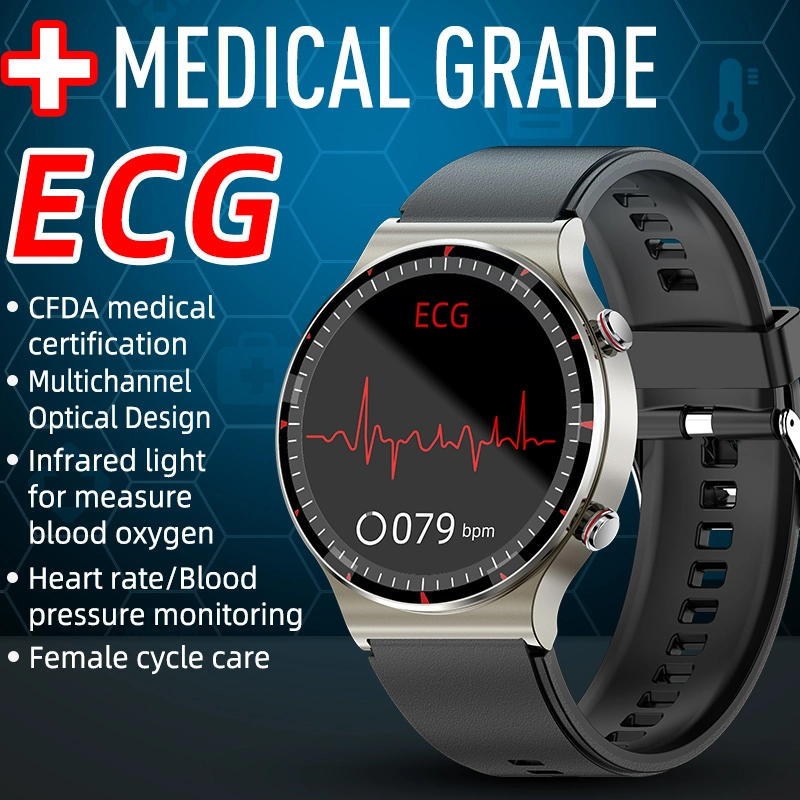 Unisex Smart Watch with Apps round Shape Heart Rate Monitor Smart Watch Medical Grade Level Smart Watch with PPG ECG 1