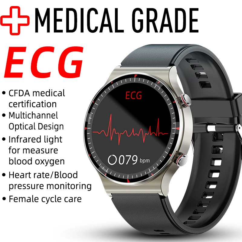Unisex Smart Watch with Apps round Shape Heart Rate Monitor Smart Watch Medical Grade Level Smart Watch with PPG ECG 2