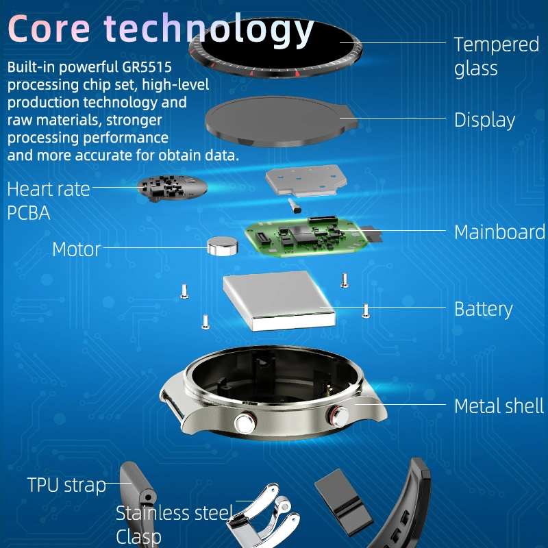 Unisex Smart Watch with Apps round Shape Heart Rate Monitor Smart Watch Medical Grade Level Smart Watch with PPG ECG 4
