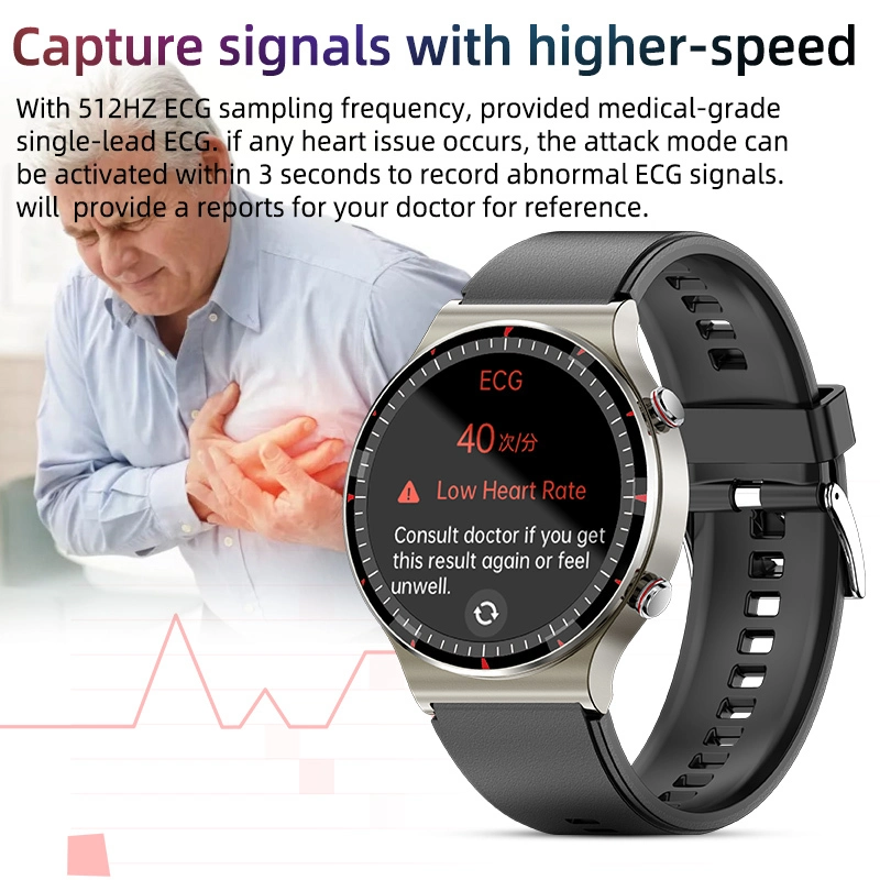 Unisex Smart Watch with Apps round Shape Heart Rate Monitor Smart Watch Medical Grade Level Smart Watch with PPG ECG 5