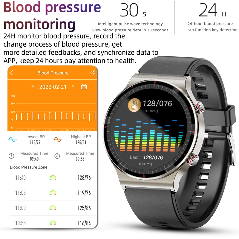 Unisex Smart Watch with Apps round Shape Heart Rate Monitor Smart Watch Medical Grade Level Smart Watch with PPG ECG 7