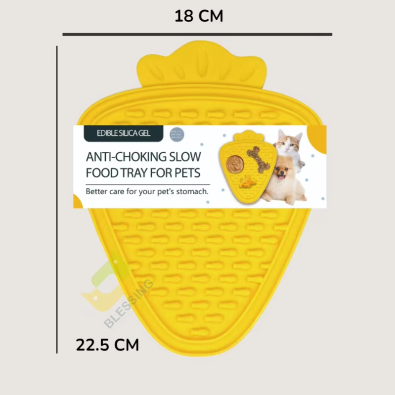 Venta al por mayor, suministros para mascotas, estera de comida para perros tipo zanahoria, estera de alimentación de silicona para mascotas, estera de tazón de silicona para perros y gatos, almohadilla de comida antiadherente 1