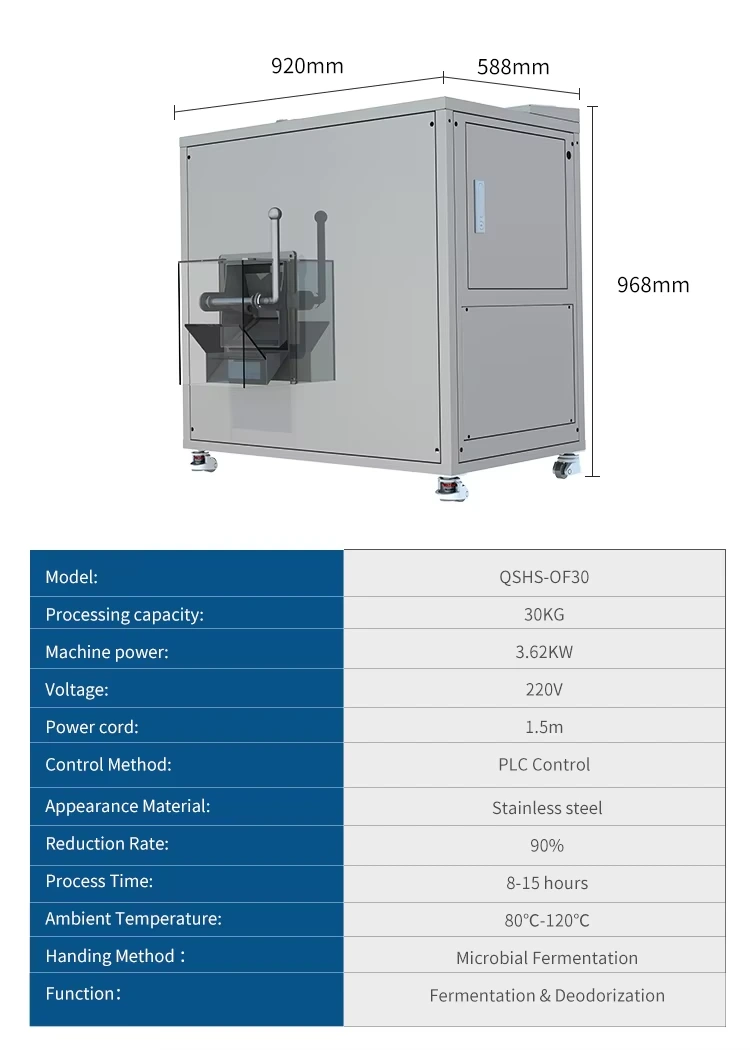 Commercial kitchen food waste garbage disposer compost maker machine food compost machine organic compost machine 12