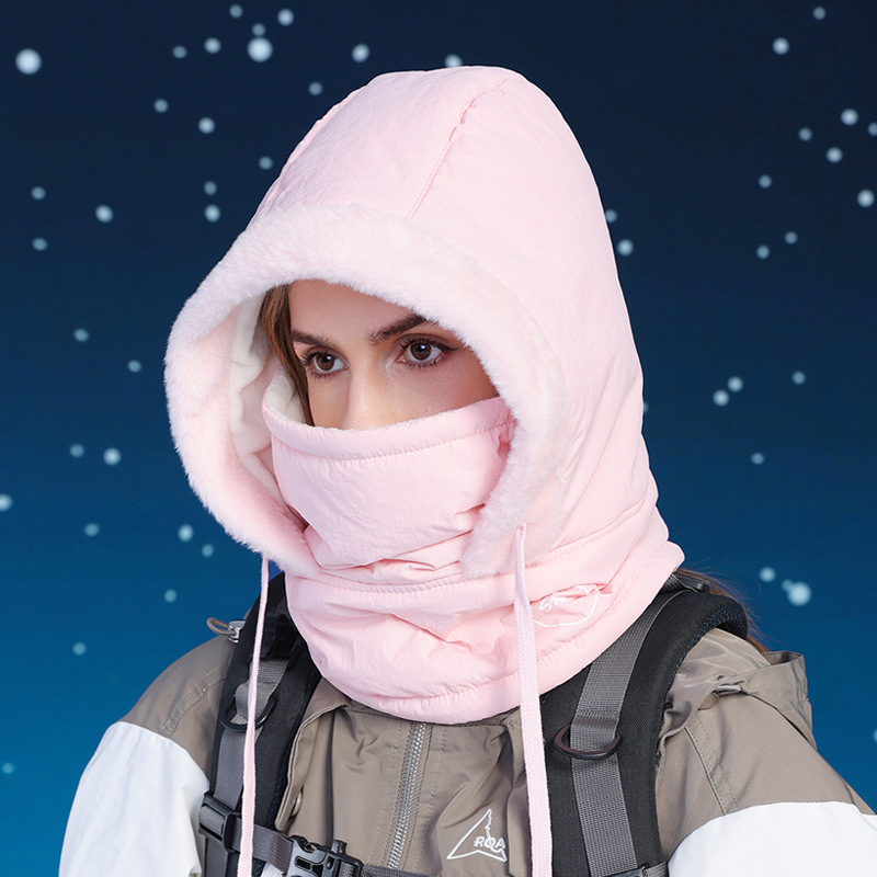 Face Mask Neck Integrated Plush Windproof Outdoor Hat 9