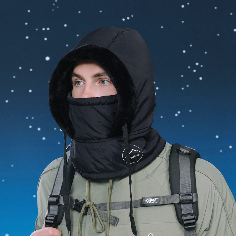 Face Mask Neck Integrated Plush Windproof Outdoor Hat 8