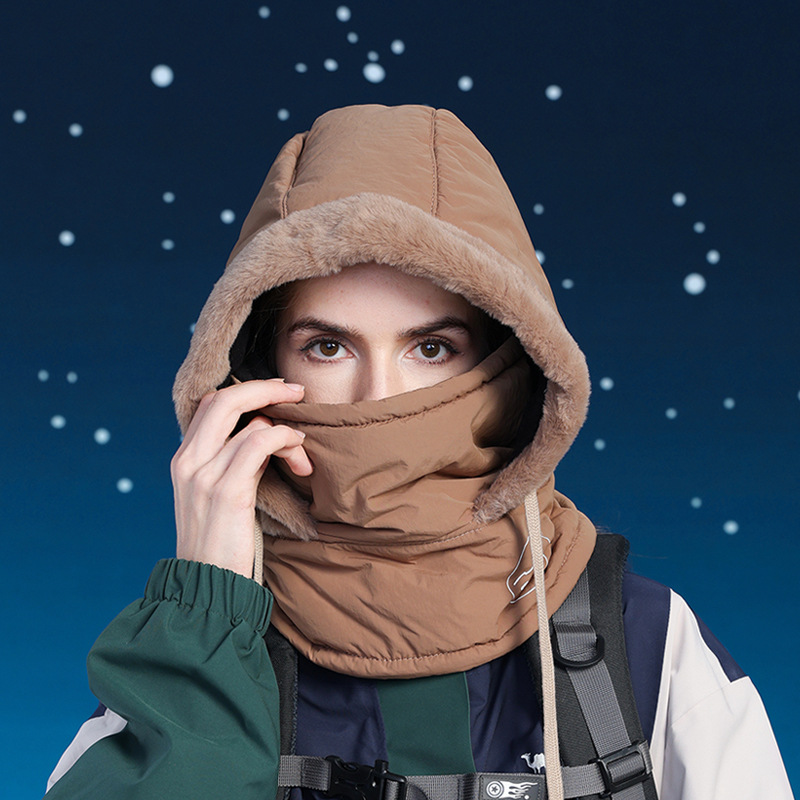 Face Mask Neck Integrated Plush Windproof Outdoor Hat 7