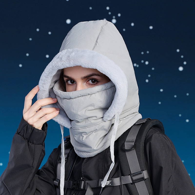Face Mask Neck Integrated Plush Windproof Outdoor Hat 4