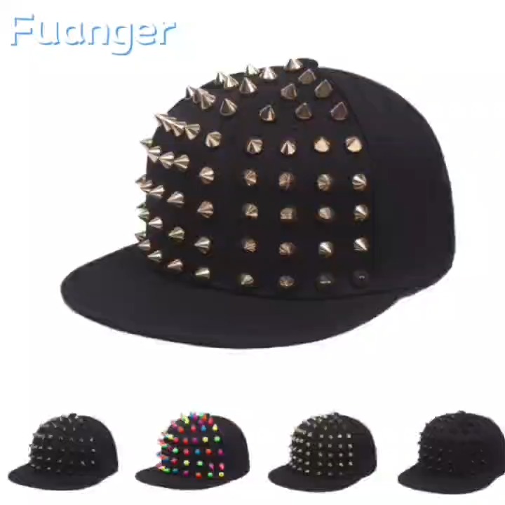  Black cap with gold-tone studs above four smaller stud color views and a Fuanger wordmark.