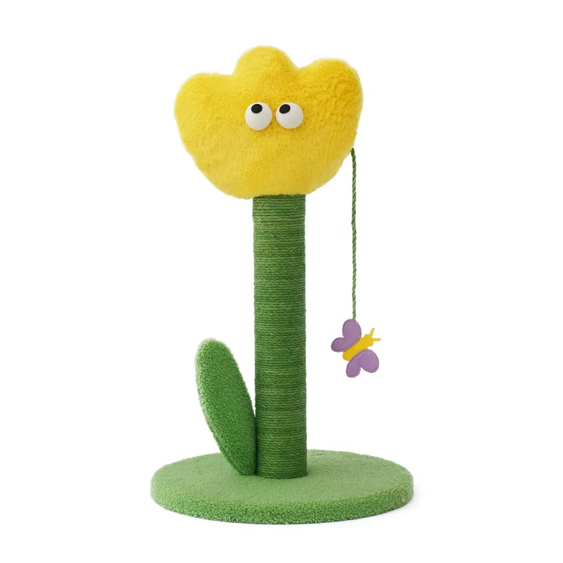 Yellow-Tulip Style Cat Climbing Tree Tower Sisal Scratching Post & Play Structure for Cats 1