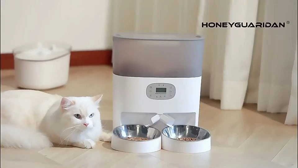 El más nuevo alimentador programable de doble tazón para mascotas, Wi-Fi, dispensador automático de alimentos para perros y gatos, Alimentador automático temporizado para mascotas 1