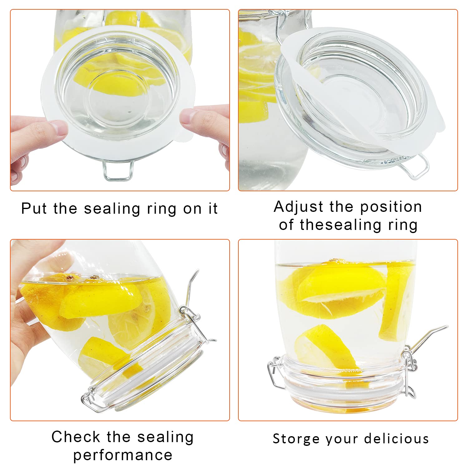 Rubber Seals Rings for Glass Jars, Airtight Silicone Replacement Gasket ...