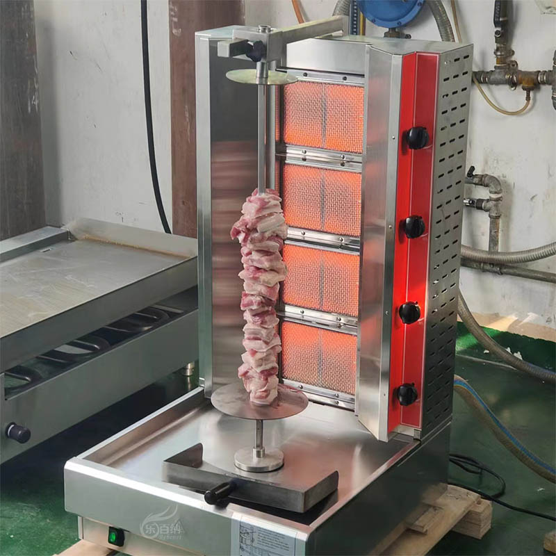 Máquina de Shawarma a gas, parrilla vertical con 4 quemadores (KB-4) 3