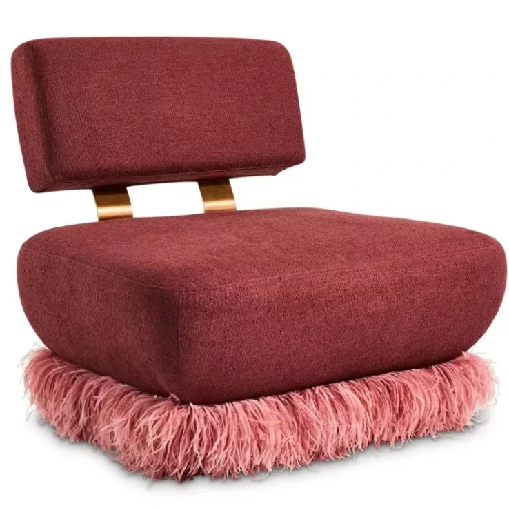 Italian minimalist light luxury fabric sofa chair living room bedroom home creative designer net red single leisure chair 1