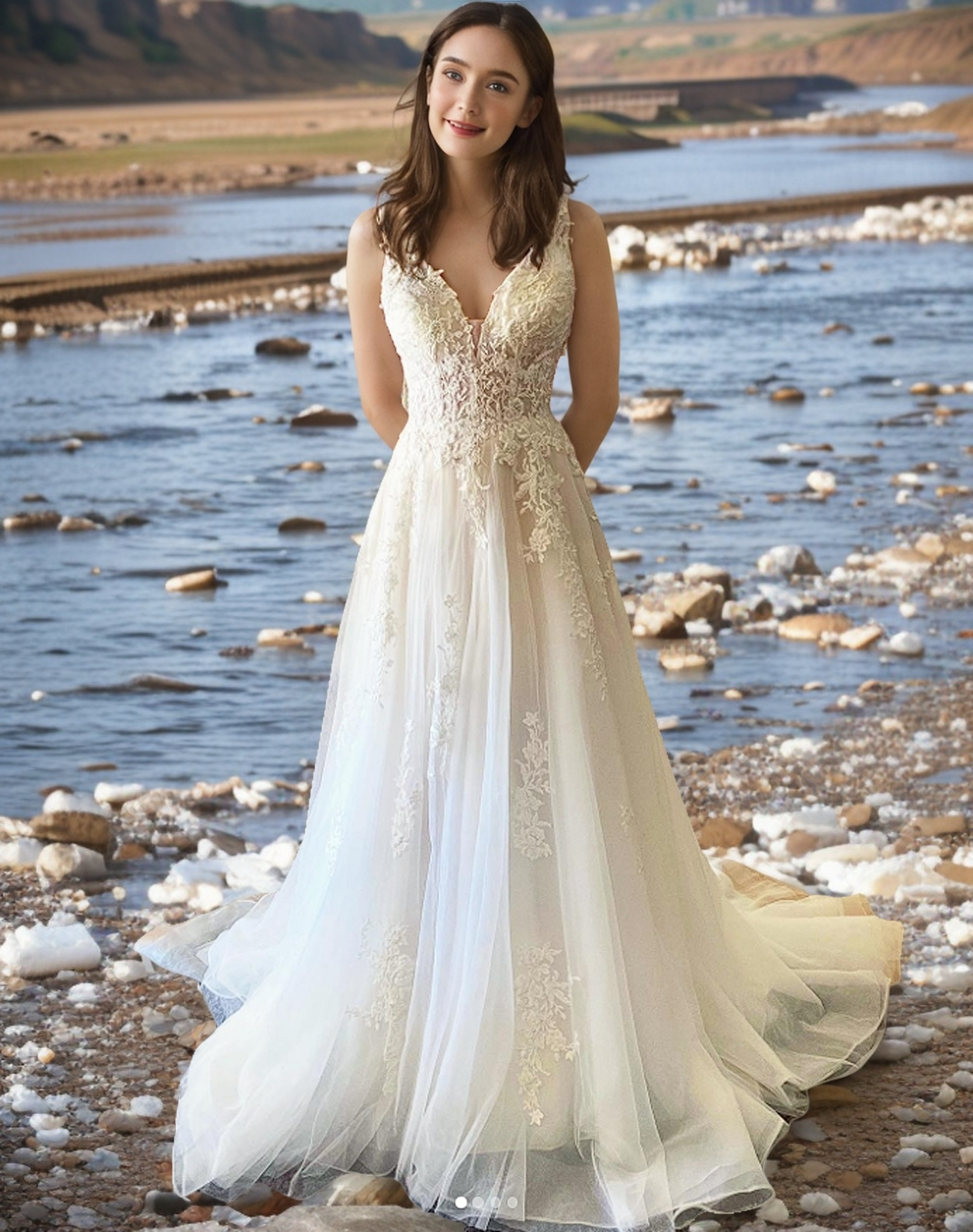 V Neckline A Line Wedding Dresses Wholesale Factory Outlet 1