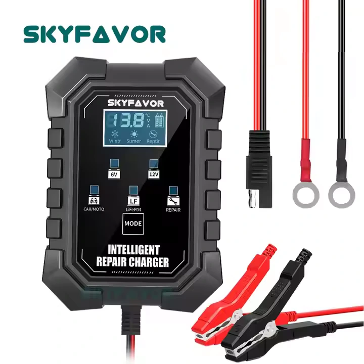 Prix ​​usine 6V 12V chargeur de batterie 6V 12V 1.5A multi-usages SAE pince crocodile fil nez voiture moto chargeur de batterie 1