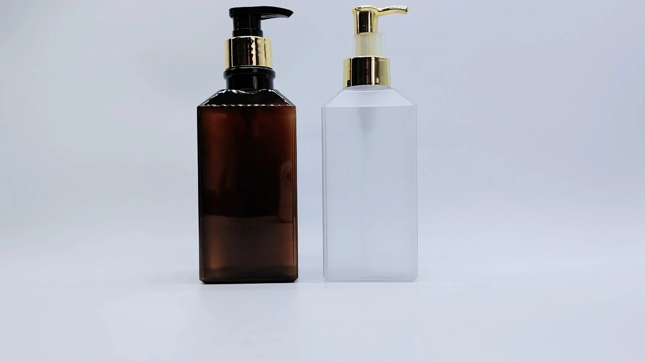Glamorous 360ml or 370ml Frosted Clear Transparent PET Skincare Packaging Body Lotion Bottles 1