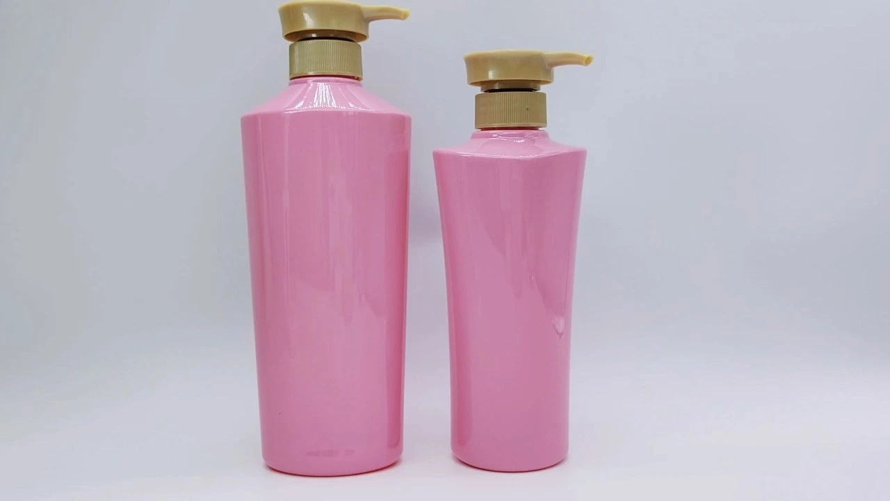 Glamouröse 500 ml/580 ml PET Pink Hautpflegeverpackung Körperlotionflasche 1