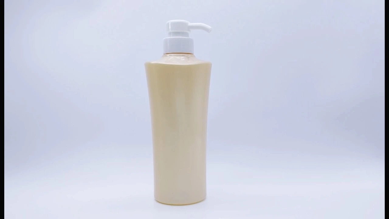 Glamorosa botella de loción corporal PET de 500 ml en color naranja-beige para el cuidado de la piel. 1