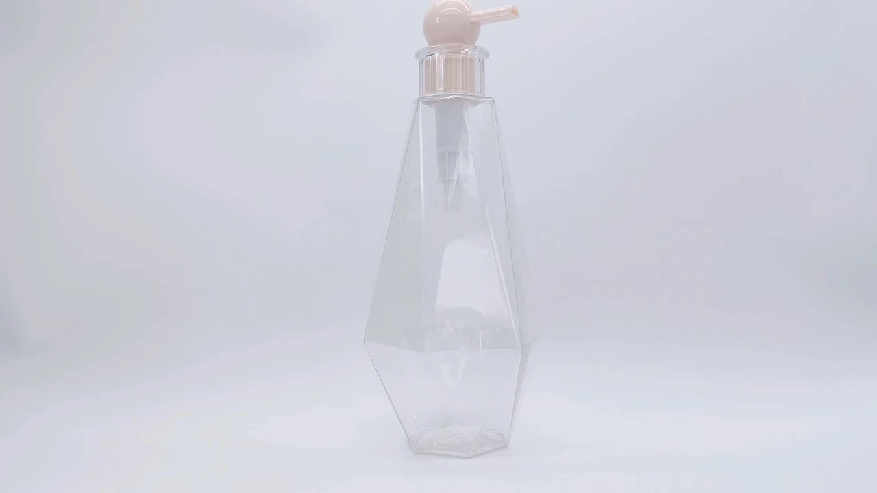 Glamorous 700ml clear transparent PET Skincare Packaging Body Lotion Bottle 1