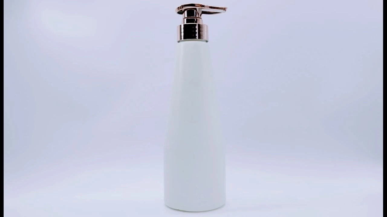 Envase glamuroso de loción corporal de cuello largo de PE/PET blanco de 460 ml para el cuidado de la piel. 1