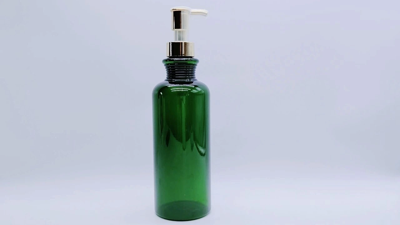 Glamouröse 700 ml grüne, klare, transparente PET-Hautpflegeverpackungsflasche für Körperlotion 1