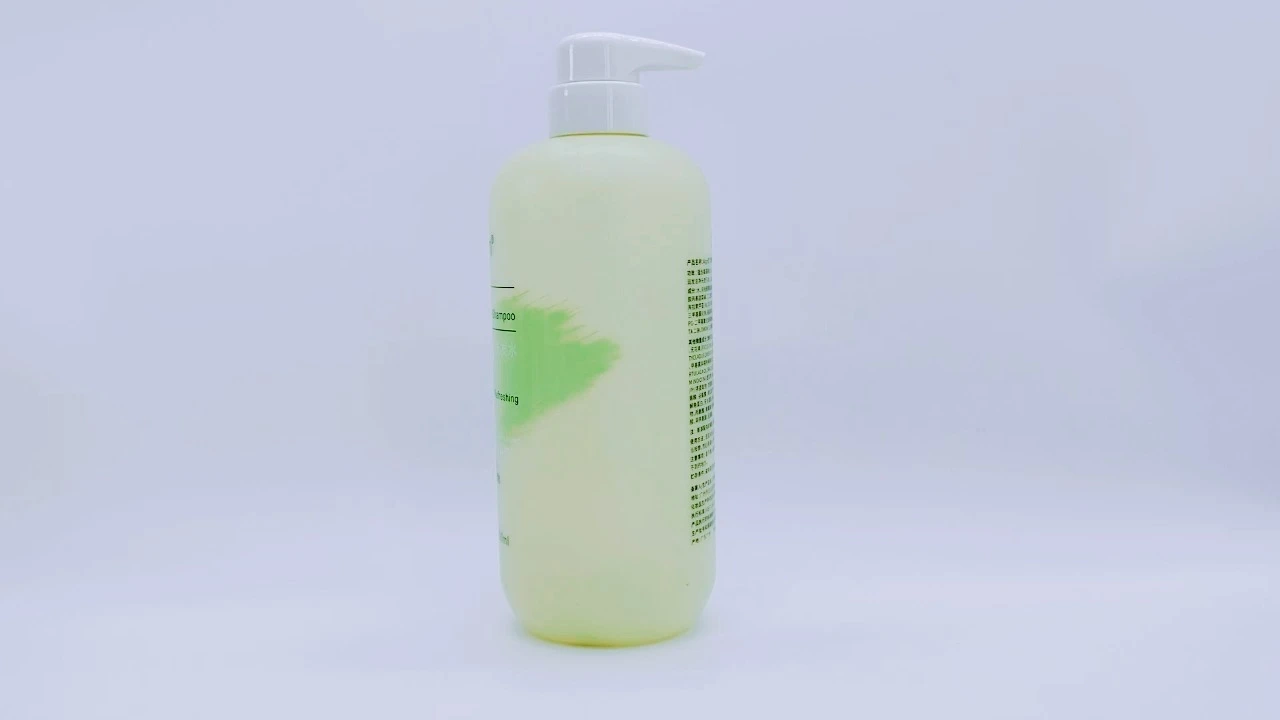 Glamorosa botella de loción corporal de PE/PET verde de 750 ml para el cuidado de la piel. 1