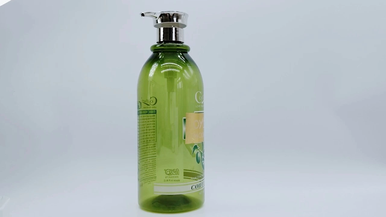 Glamorosa botella de PET transparente verde de 980 ml para loción corporal, ideal para el cuidado de la piel. 1