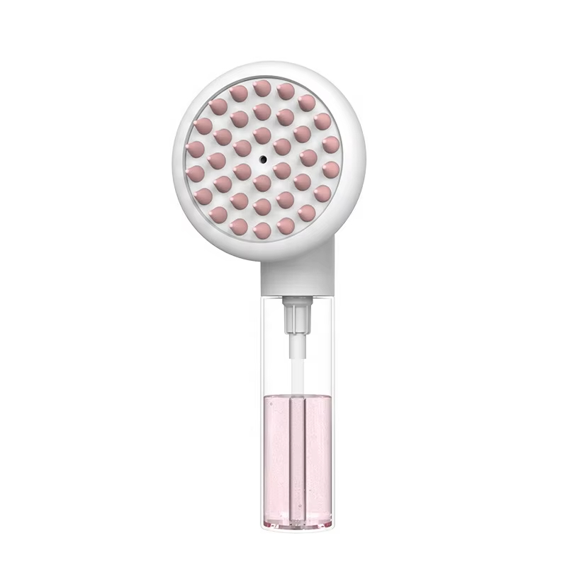 Pink-ABS Pet Grooming Kam aangepaste kenmerken Zachte siliconen borstel Rubberen haren voor honden en katten Doucheverzorging 1