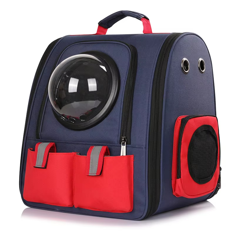 red-Wholesale Pet Carrier Travel Outdoor Bag Portable Front and Back Backpack Crossbody Bag for Pet Dogs Cats 1