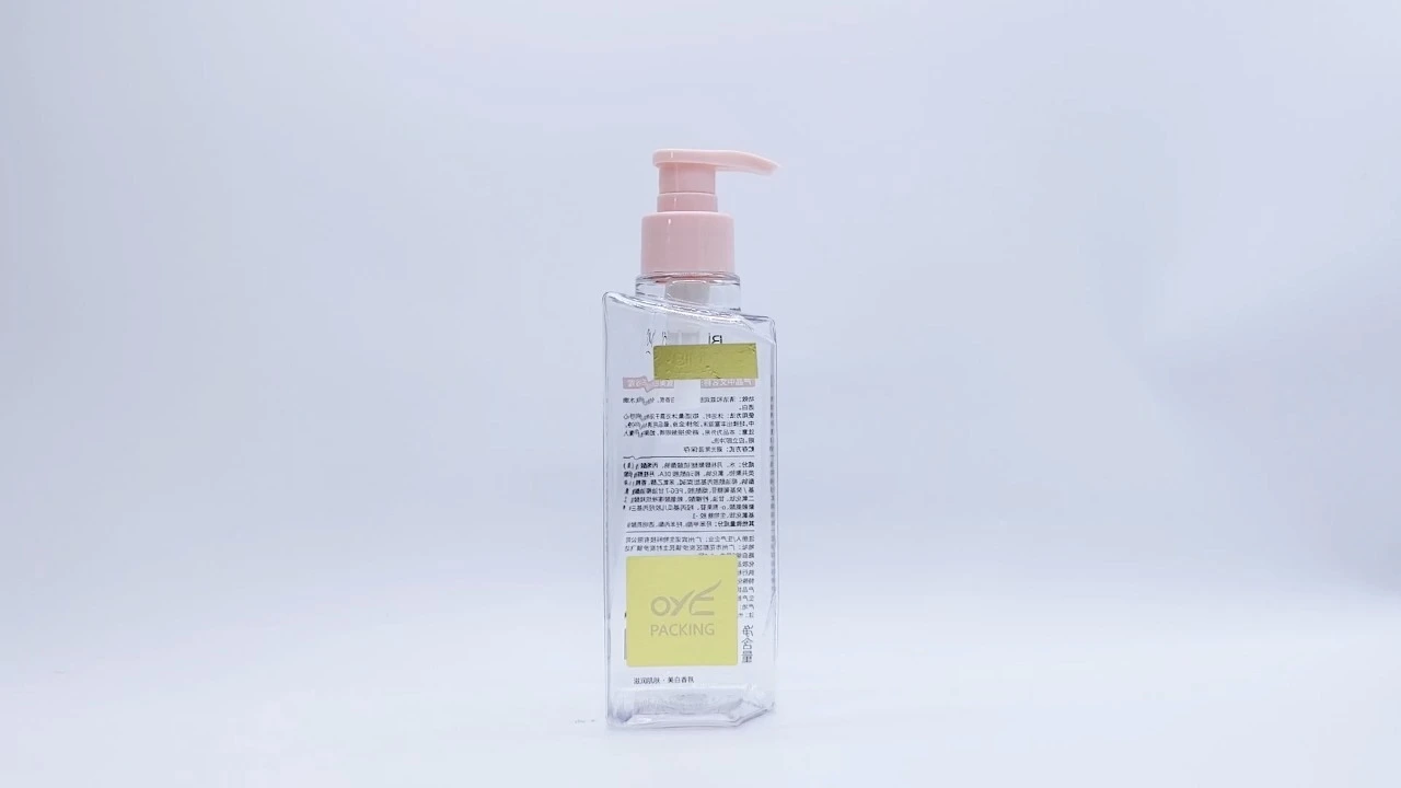 Glamorosa botella de loción corporal de PET transparente de 300 ml para el cuidado de la piel. 1
