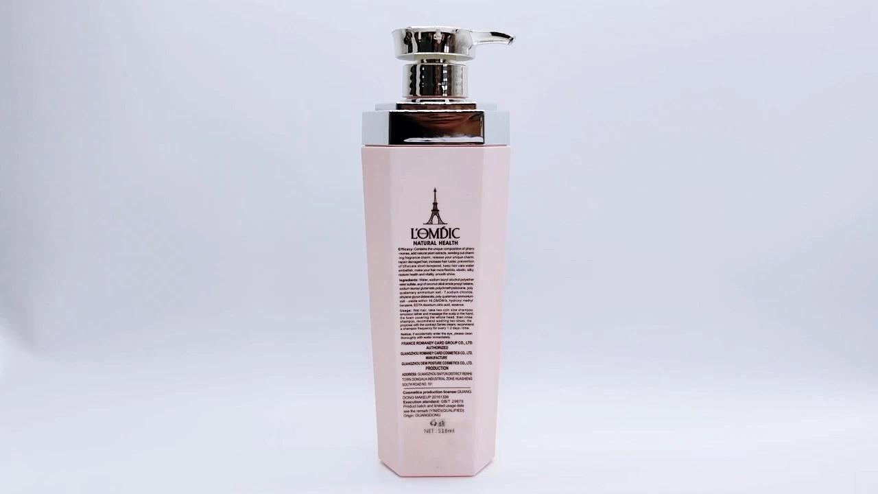 Glamorosa botella de loción corporal decorativa plateada rosa de PE/PET de 500 ml 1