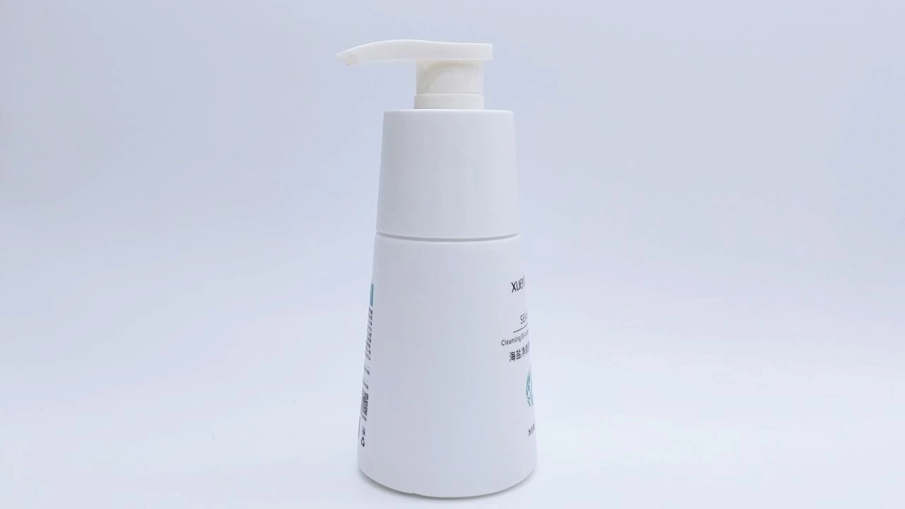 Glamorosa botella de loción corporal de PE/PET blanca de 200 ml con sello de bomba 1