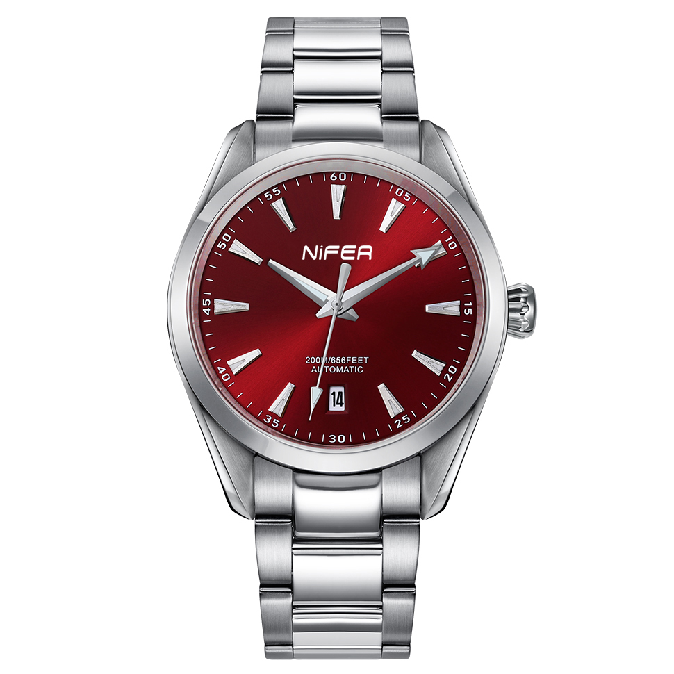 Montre mécanique classique en acier inoxydable et saphir pour hommes 2