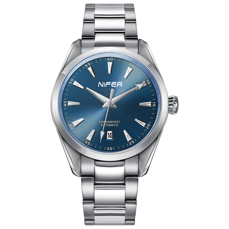 Montre mécanique classique en acier inoxydable et saphir pour hommes 3