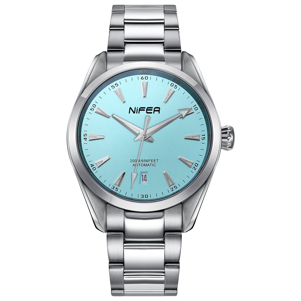 Montre mécanique classique en acier inoxydable et saphir pour hommes 4