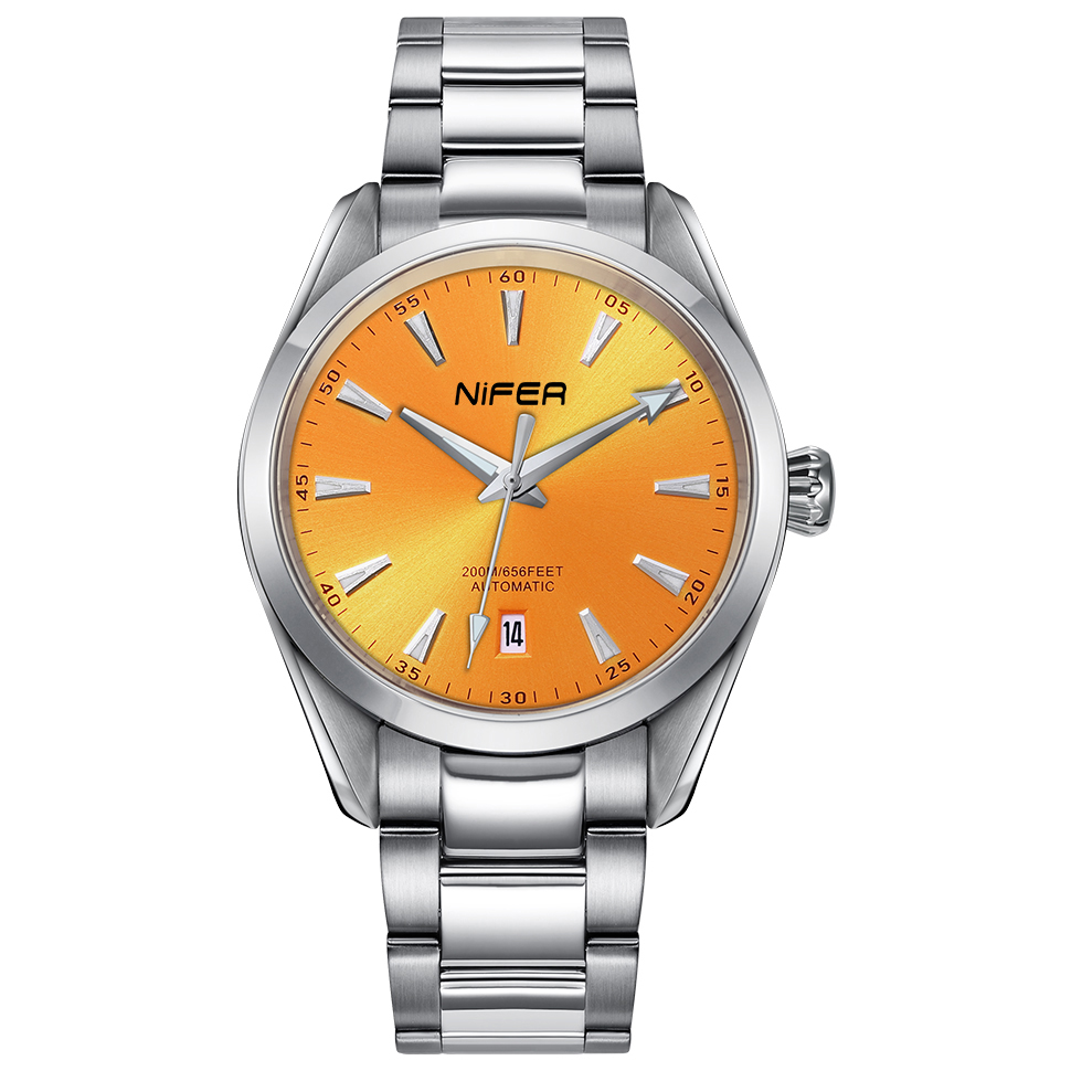 Montre mécanique classique en acier inoxydable et saphir pour hommes 5