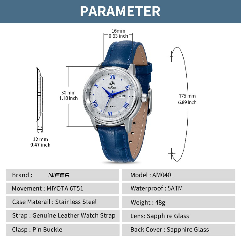 Orologio da uomo automatico con data del giorno1 5