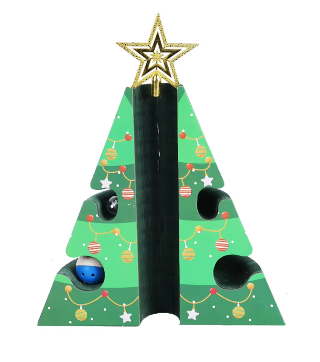 New Christmas Tree Scratching Post for Indoor Cats Holiday Themed Scratcher Pad with Catnip for Kitten Claws 1