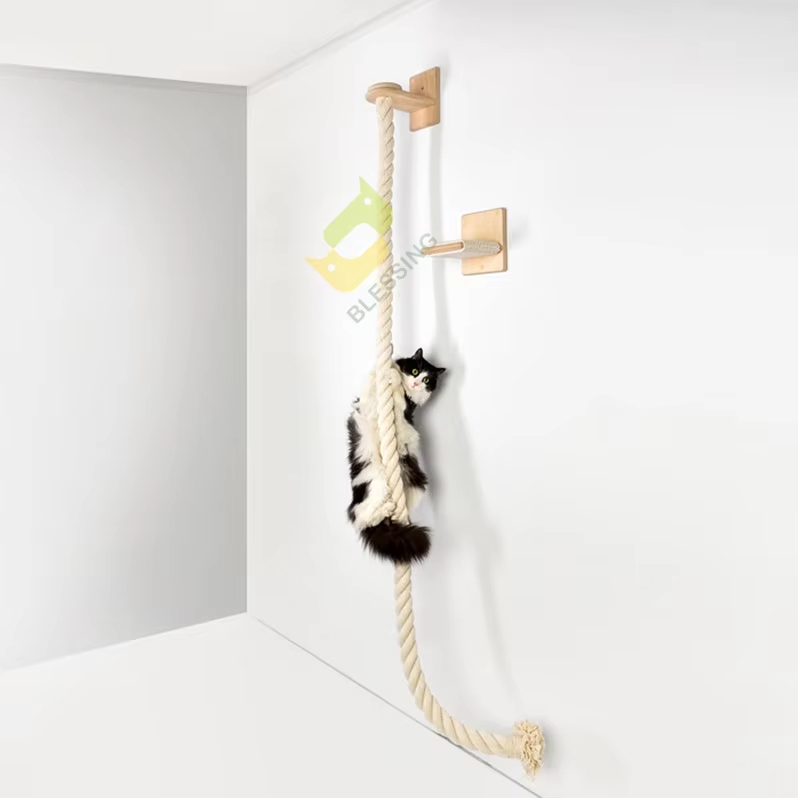 Wholesale Cat Climbing Tree Cat Tree Tower Wood Climbing Fram Large Rope Ladde Floor To Ceiling Cat Tree Set 1