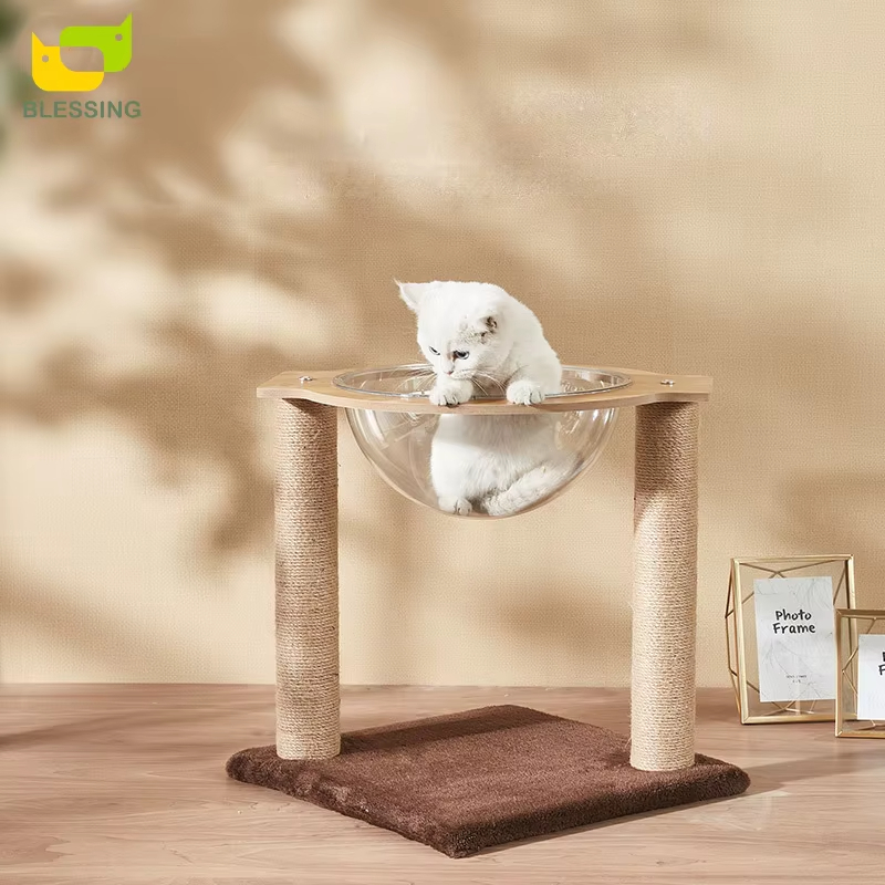 High Quality Durable Cute Scratcher capsule bed Large Cats House Wooden Popular Cat Climber Dog Wood Climber PET TOY 1