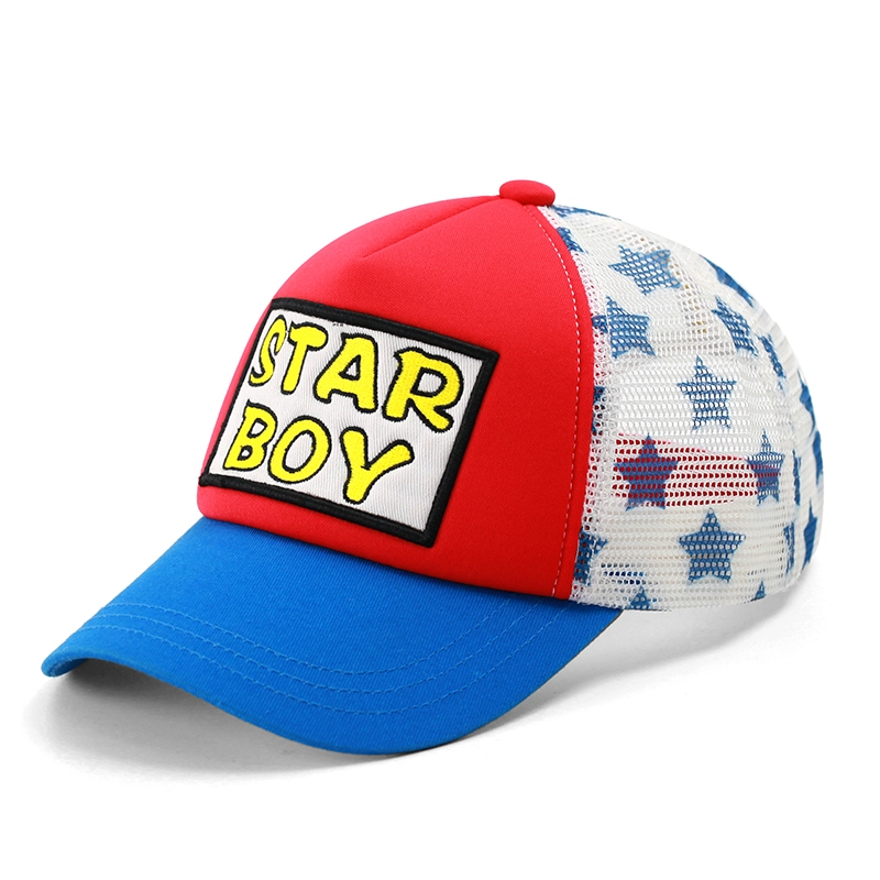 Benutzerdefinierte 5-Panel-Trucker-Hüte mit gebogener Krempe und bedruckter Mesh-Schaumstoff-Baumwollstickerei 1