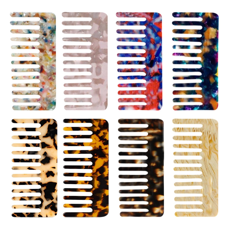 Hot Sale Marble Acrylic Acetate Beauty Tooth Hair Brushes Multiple Color Acetic acid cellulose Anti-Static Hair Comb 1