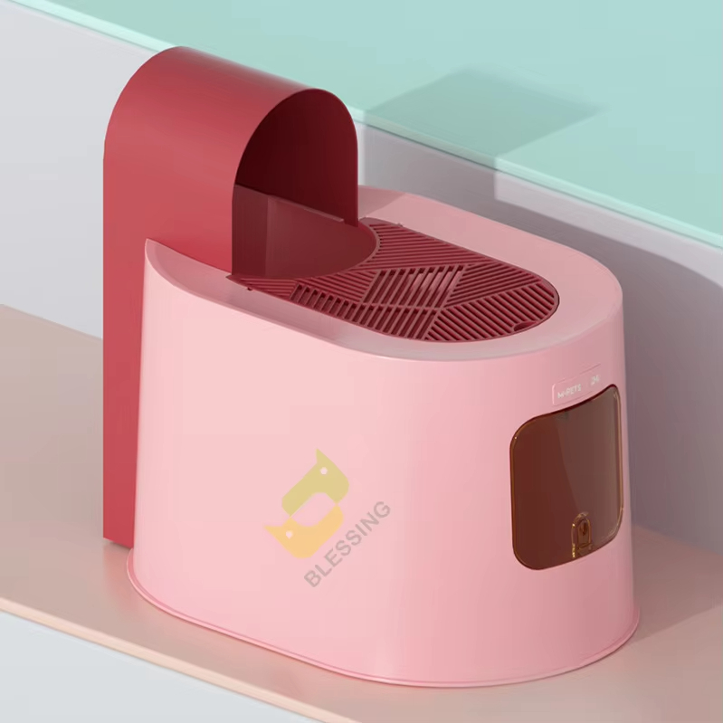 Diseño semicerrado del ABS Rosa-Grande de la caja de arena para gatos del espacio con la fábrica de la buena calidad del túnel directamente 1