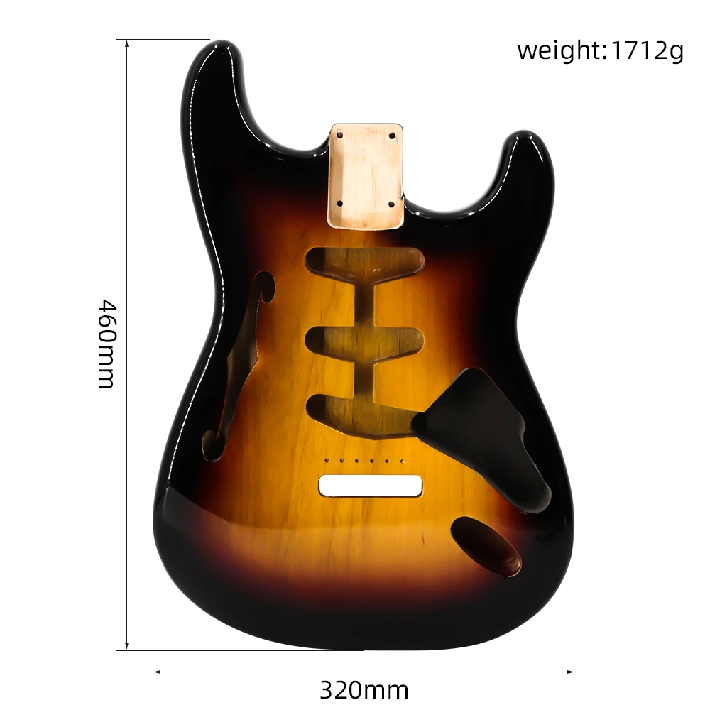 Corps de guitare électrique en bois d'aulne massif à trois tons Stratocaster personnalisé en gros pour pièces de rechange de guitare électrique 1