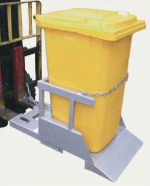 Chariot élévateur Vlift CE avec benne basculante pour poubelles en plastique de 240 litres 1