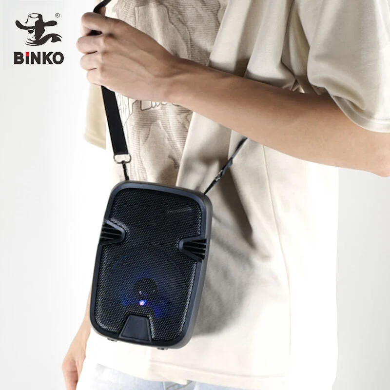 BiNKO portable speaker with belt splash-proof wireless super bass sound box speaker for outdoor with high battery capacity 1