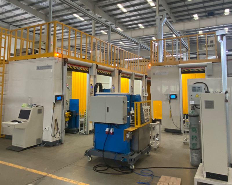 Welding equipment and production line for automobile exhaust muffler system 1